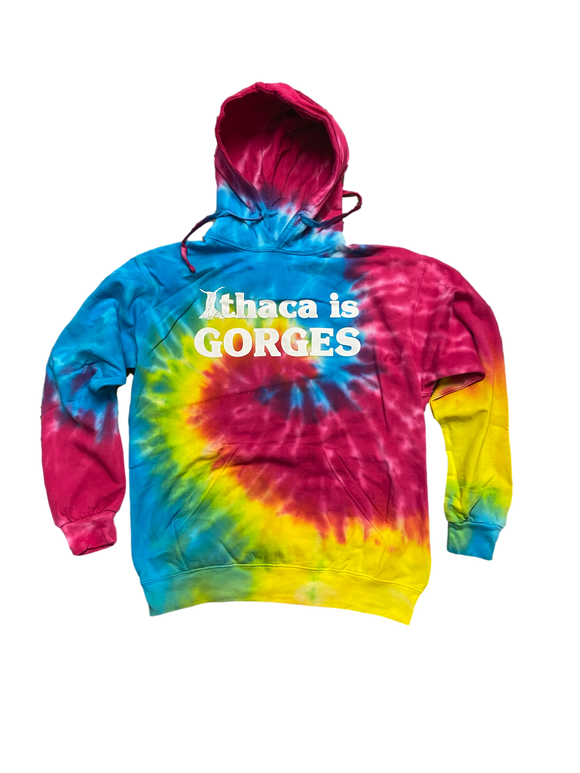 Ithaca Is Gorges Tie-Dye Hoodie (SEE NOTE ABOUT COLOR IN DESCRIPTION!)