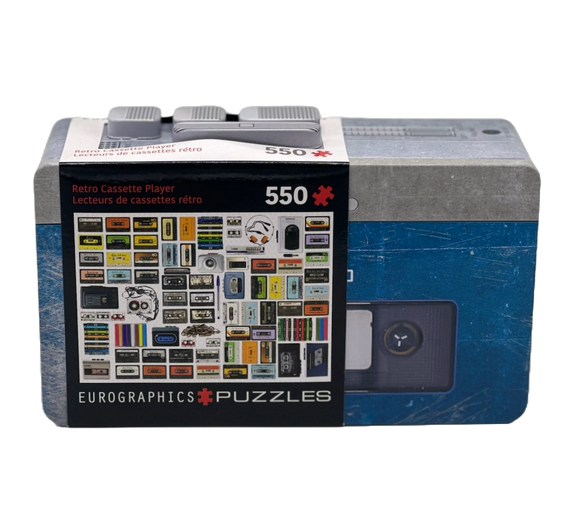 Cassette Player Collectible Tin & 550-Piece Puzzle