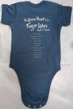 Blue "Green Heart of the Finger Lakes" Onesie