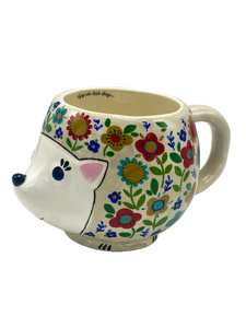 Floral Hedgehog Folk Mug