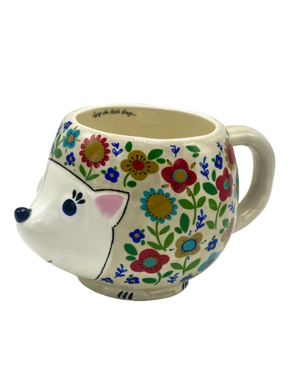 Floral Hedgehog Folk Mug