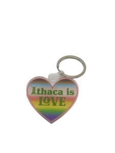 Ithaca Is Love Pride Keychain