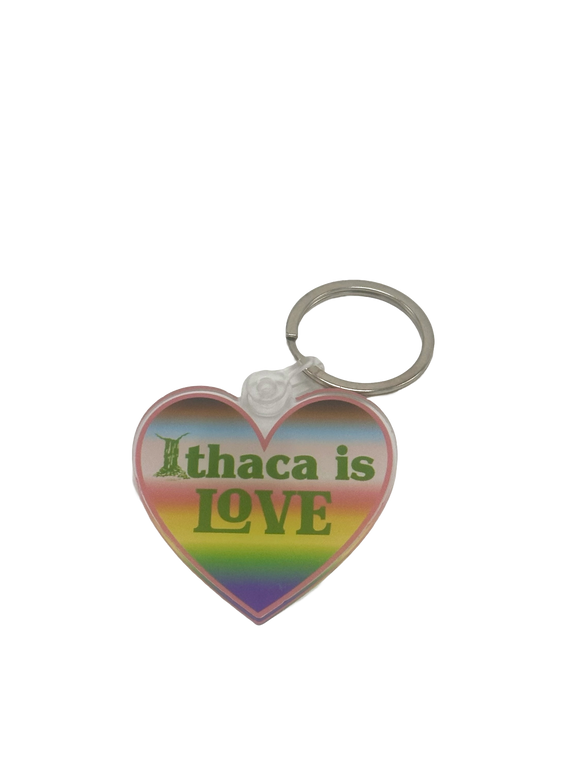 Ithaca Is Love Pride Keychain