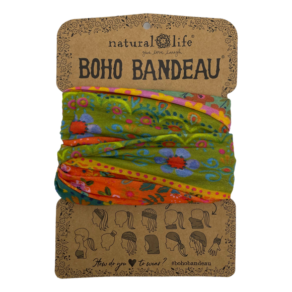 Boho Bandeau Orange/ Green Border