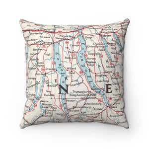 Finger Lakes Map Pillow