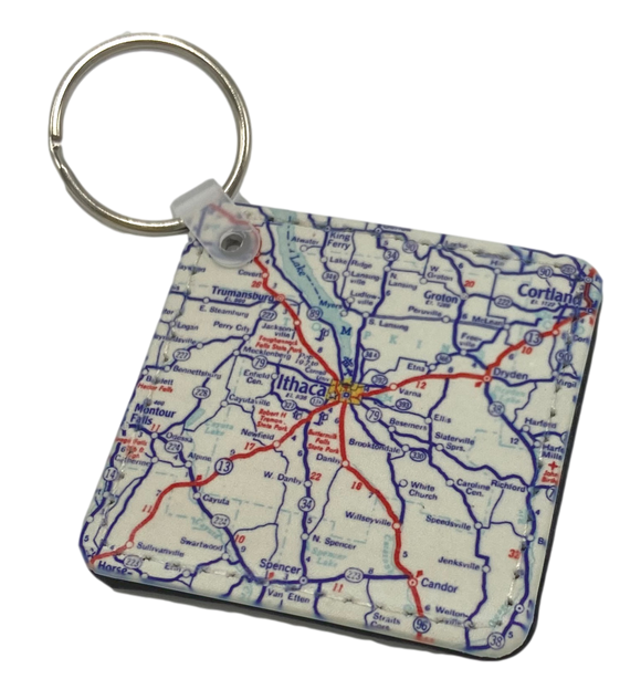 Ithaca Map Keychain