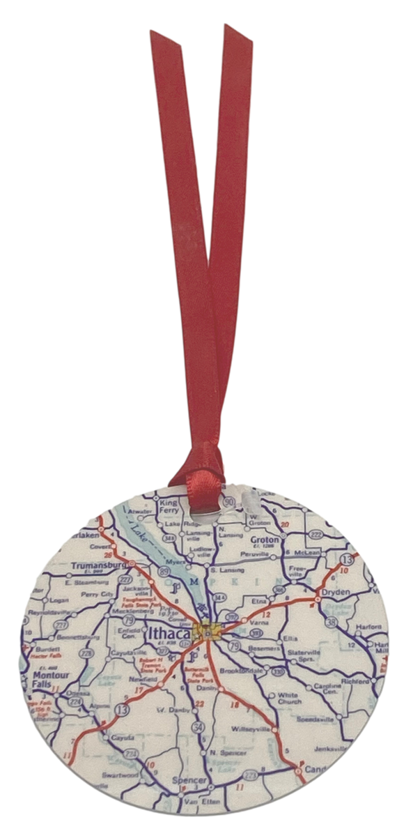 Ithaca Map Ornament