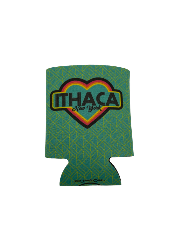 Ithaca Retro Heart Koozie