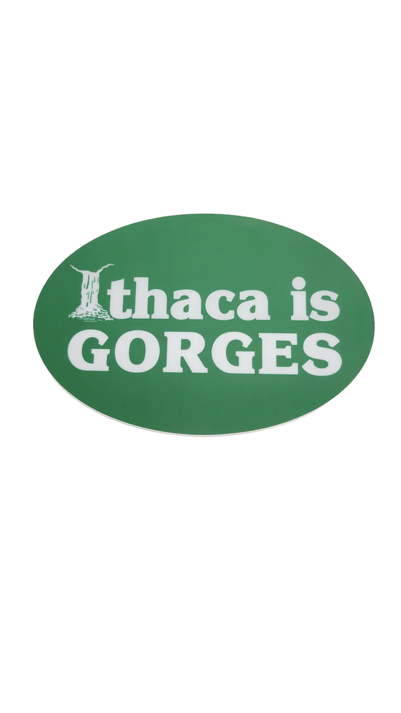 Ithaca Is Gorges Oval Sticker